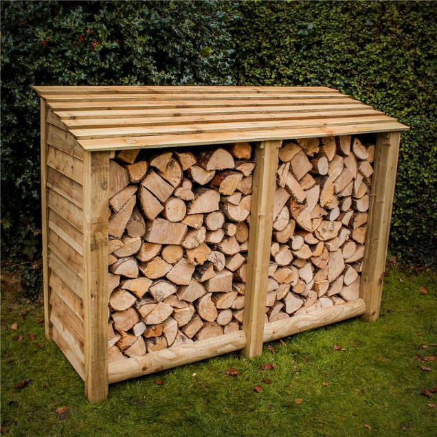 Order a Our 5ft log stores offer a large amount of storage, with a smart design - raised base and lower back panel allow for optimal air-flow, meaning when it comes time to burn it, you will get maximum heat output from your logs! The increased storage space also means this store can hold a cubic metre of logs! Each log store is crafted from fully pressure treated timber, meaning you will get the best of quality, with incredible durability.